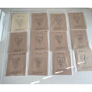 12 Embroidery Pattern January #201 thru December #212 Basket Case Needlework